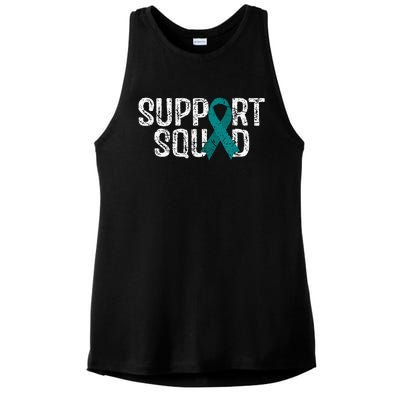 Support Squad Ovarian Cancer Awareness Ladies PosiCharge Tri-Blend Wicking Tank