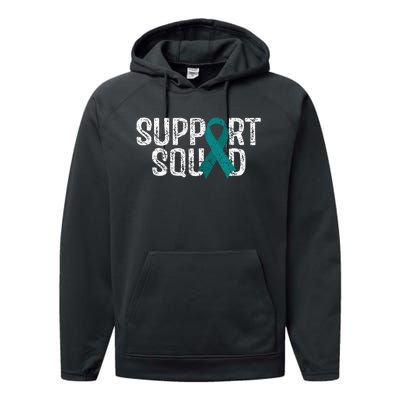 Support Squad Ovarian Cancer Awareness Performance Fleece Hoodie