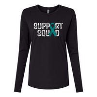 Support Squad Ovarian Cancer Awareness Womens Cotton Relaxed Long Sleeve T-Shirt