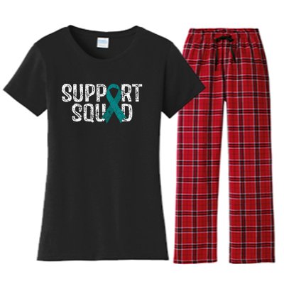 Support Squad Ovarian Cancer Awareness Women's Flannel Pajama Set