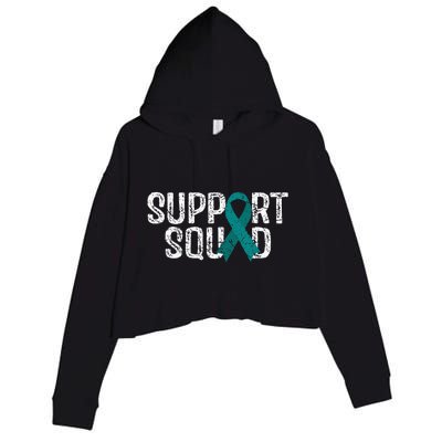 Support Squad Ovarian Cancer Awareness Crop Fleece Hoodie