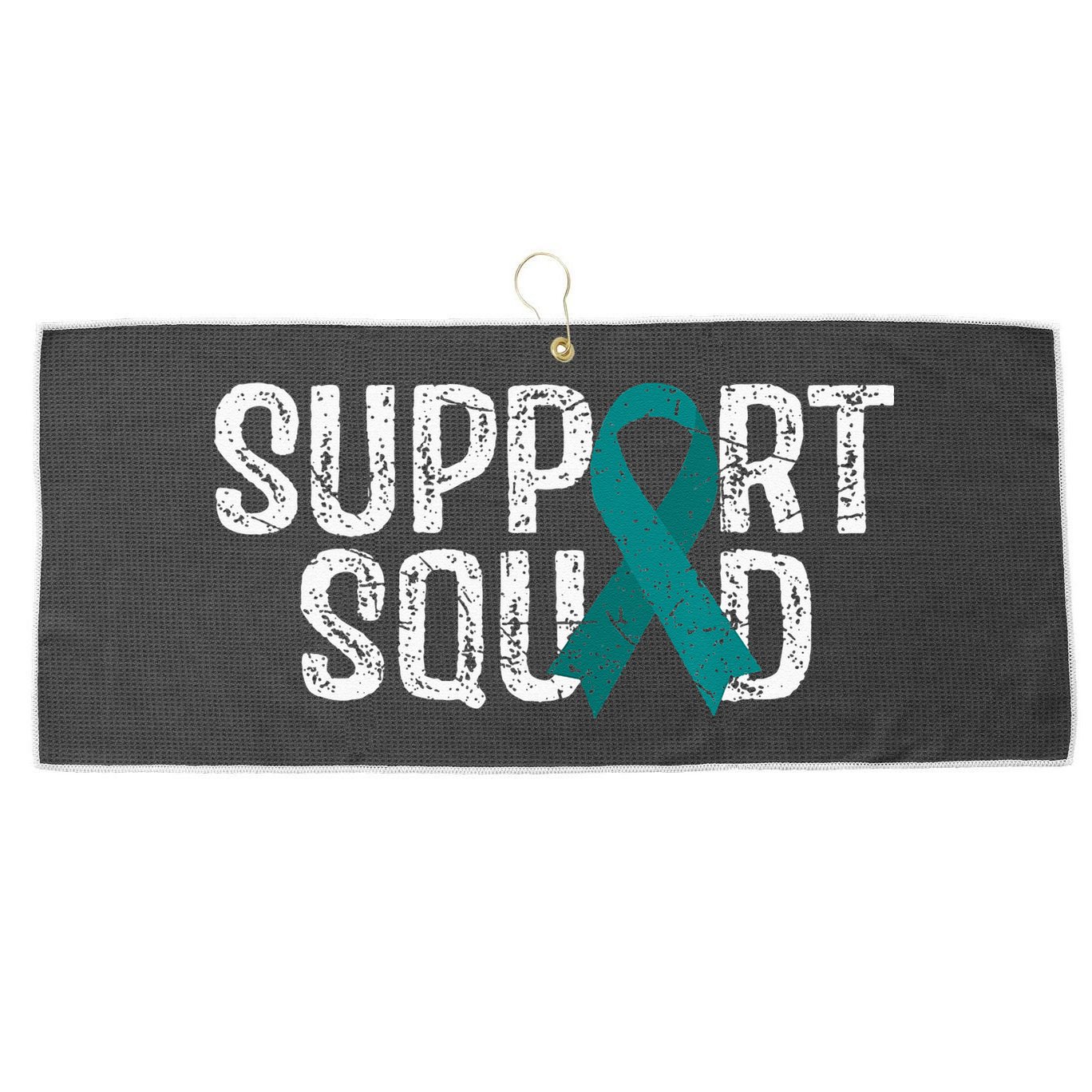 Support Squad Ovarian Cancer Awareness Large Microfiber Waffle Golf Towel