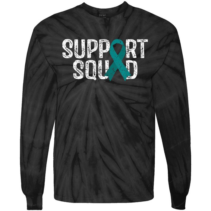 Support Squad Ovarian Cancer Awareness Tie-Dye Long Sleeve Shirt