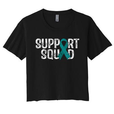 Support Squad Ovarian Cancer Awareness Women's Crop Top Tee