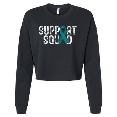 Support Squad Ovarian Cancer Awareness Cropped Pullover Crew