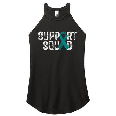 Support Squad Ovarian Cancer Awareness Women's Perfect Tri Rocker Tank