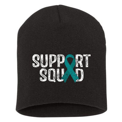 Support Squad Ovarian Cancer Awareness Short Acrylic Beanie