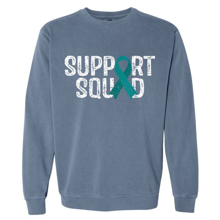 Support Squad Ovarian Cancer Awareness Garment-Dyed Sweatshirt