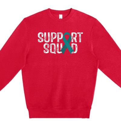 Support Squad Ovarian Cancer Awareness Premium Crewneck Sweatshirt