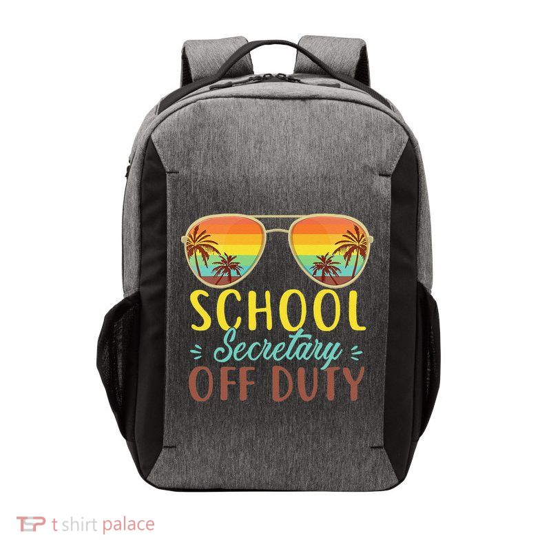 School Secretary Off Duty Summer Vacation Last Day Of School Vector Backpack