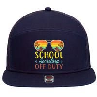 School Secretary Off Duty Summer Vacation Last Day Of School 7 Panel Mesh Trucker Snapback Hat
