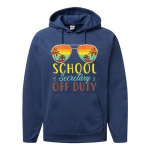 School Secretary Off Duty Summer Vacation Last Day Of School Performance Fleece Hoodie