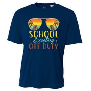 School Secretary Off Duty Summer Vacation Last Day Of School Cooling Performance Crew T-Shirt