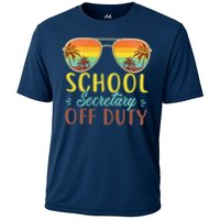 School Secretary Off Duty Summer Vacation Last Day Of School Cooling Performance Crew T-Shirt