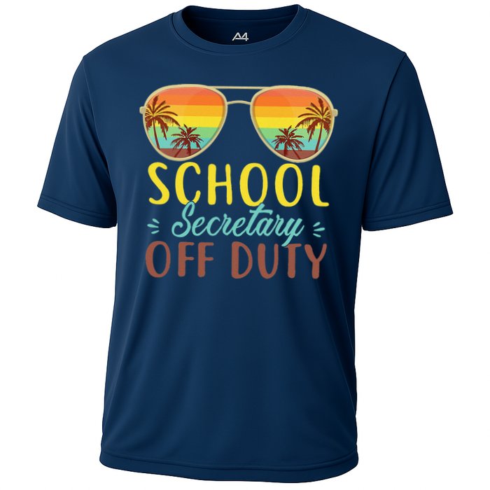 School Secretary Off Duty Summer Vacation Last Day Of School Cooling Performance Crew T-Shirt