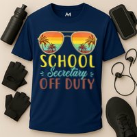 School Secretary Off Duty Summer Vacation Last Day Of School Cooling Performance Crew T-Shirt