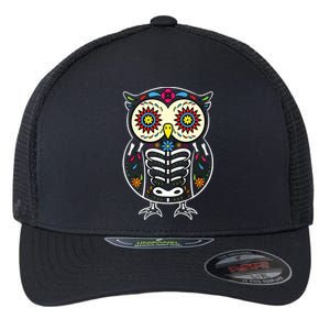 Sugar Skull Owl Dia De Los Muertos Halloween Flexfit Unipanel Trucker Cap