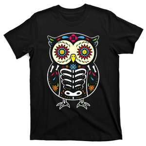 Sugar Skull Owl Dia De Los Muertos Halloween T-Shirt