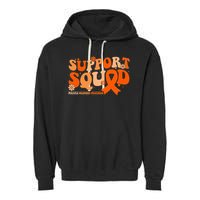 Support Squad Orange Ribbon Multiple Sclerosis Awareness Ms Garment-Dyed Fleece Hoodie