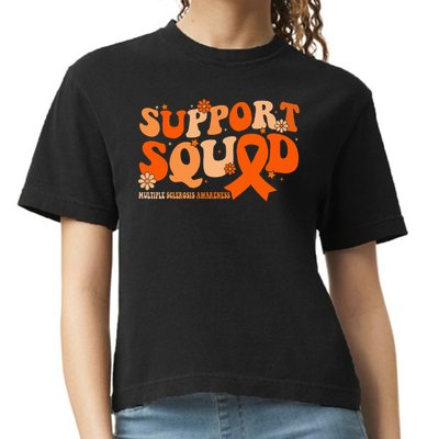 Support Squad Orange Ribbon Multiple Sclerosis Awareness Ms Comfort Colors Boxy T-Shirt