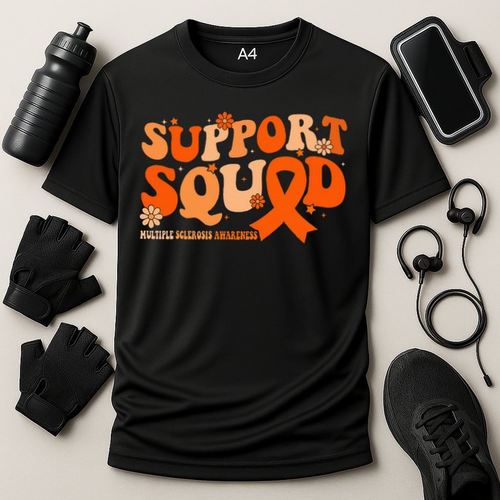 Support Squad Orange Ribbon Multiple Sclerosis Awareness Ms Performance Shirt