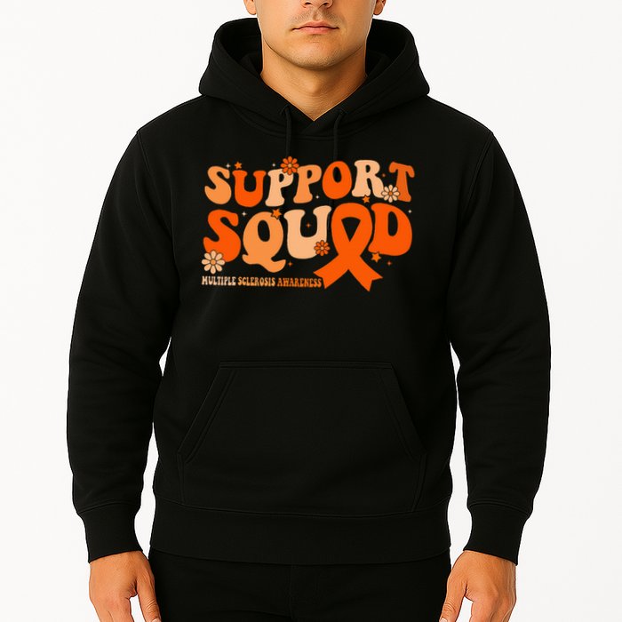 Support Squad Orange Ribbon Multiple Sclerosis Awareness Ms Hoodie
