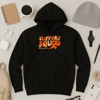 Support Squad Orange Ribbon Multiple Sclerosis Awareness Ms Hoodie