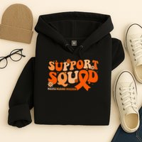Support Squad Orange Ribbon Multiple Sclerosis Awareness Ms Hoodie