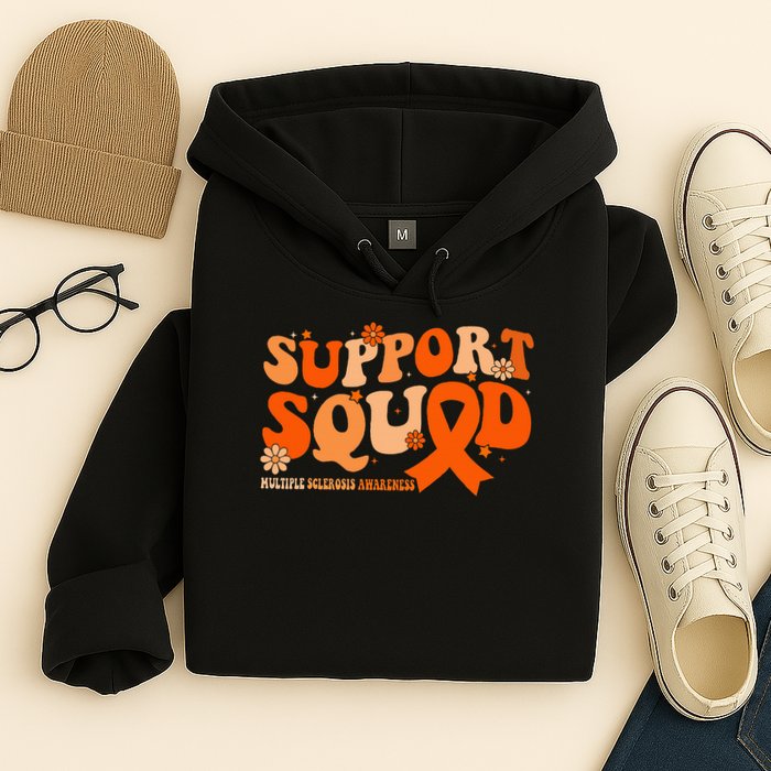 Support Squad Orange Ribbon Multiple Sclerosis Awareness Ms Hoodie