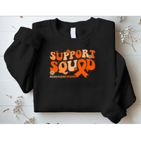 Support Squad Orange Ribbon Multiple Sclerosis Awareness Ms Sweatshirt