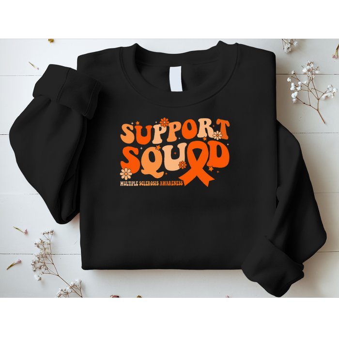 Support Squad Orange Ribbon Multiple Sclerosis Awareness Ms Sweatshirt