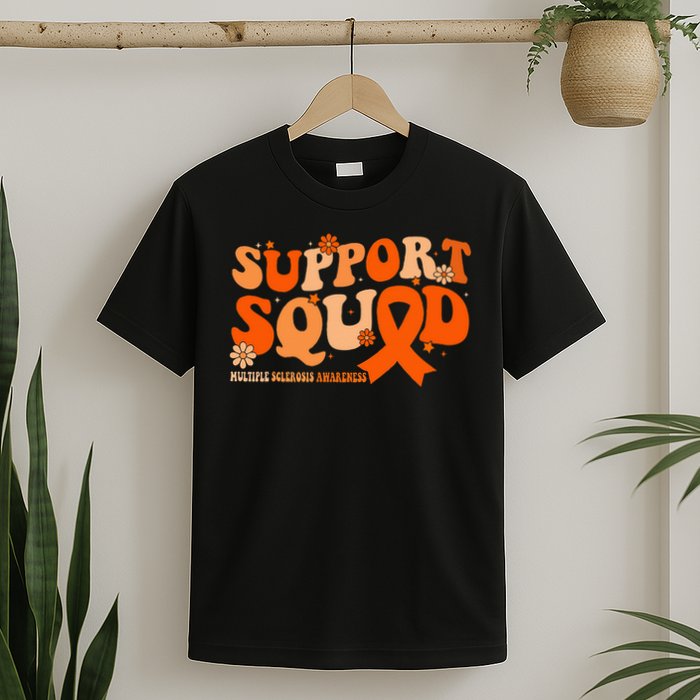 Support Squad Orange Ribbon Multiple Sclerosis Awareness Ms T-Shirt