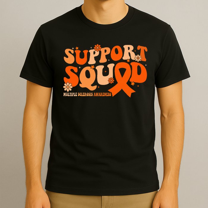 Support Squad Orange Ribbon Multiple Sclerosis Awareness Ms T-Shirt