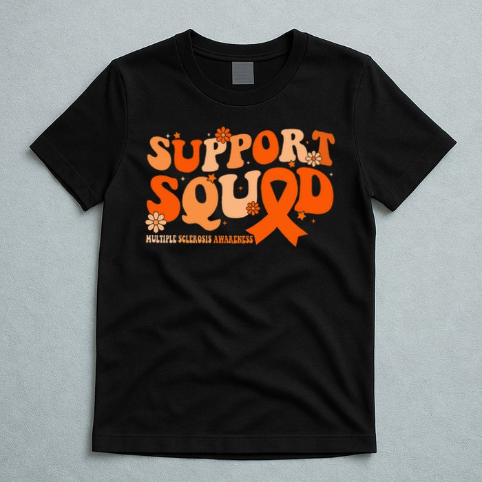 Support Squad Orange Ribbon Multiple Sclerosis Awareness Ms T-Shirt