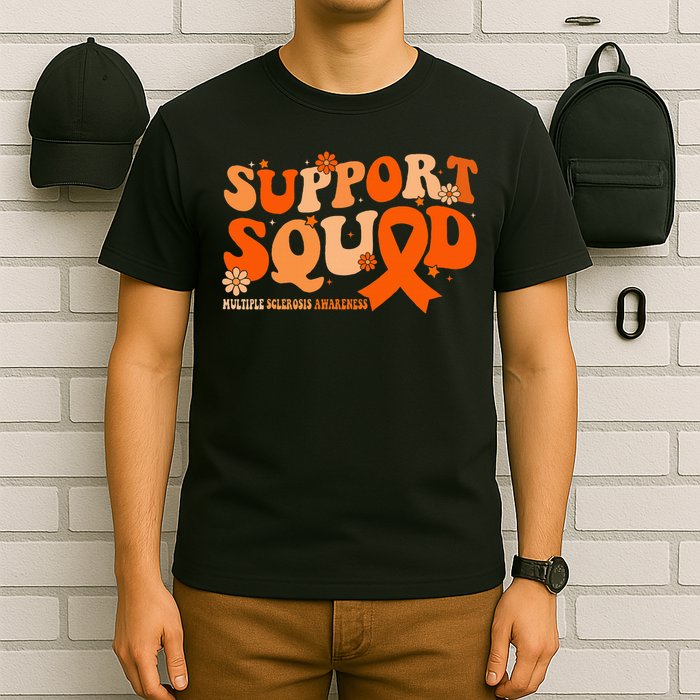 Support Squad Orange Ribbon Multiple Sclerosis Awareness Ms T-Shirt