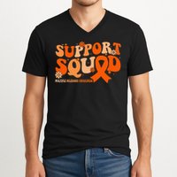 Support Squad Orange Ribbon Multiple Sclerosis Awareness Ms V-Neck T-Shirt