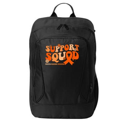 Support Squad Orange Ribbon Multiple Sclerosis Awareness Ms City Backpack