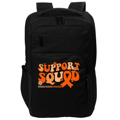 Support Squad Orange Ribbon Multiple Sclerosis Awareness Ms Impact Tech Backpack