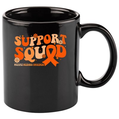 Support Squad Orange Ribbon Multiple Sclerosis Awareness Ms 11oz C Handle Ceramic Mug