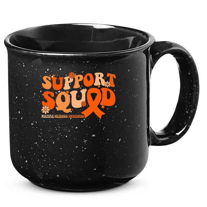 Support Squad Orange Ribbon Multiple Sclerosis Awareness Ms 15oz Campfire Ceramic Mug