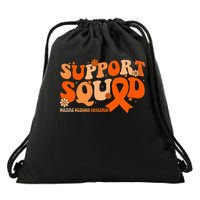 Support Squad Orange Ribbon Multiple Sclerosis Awareness Ms Drawstring Bag