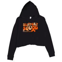 Support Squad Orange Ribbon Multiple Sclerosis Awareness Ms Crop Fleece Hoodie