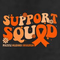 Support Squad Orange Ribbon Multiple Sclerosis Awareness Ms Crop Fleece Hoodie