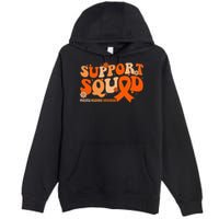 Support Squad Orange Ribbon Multiple Sclerosis Awareness Ms Premium Pullover Hoodie