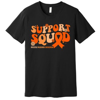 Support Squad Orange Ribbon Multiple Sclerosis Awareness Ms Premium T-Shirt