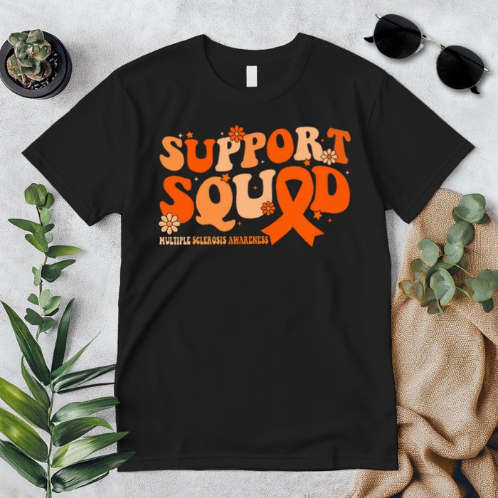 Support Squad Orange Ribbon Multiple Sclerosis Awareness Ms Premium T-Shirt