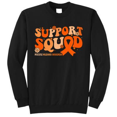 Support Squad Orange Ribbon Multiple Sclerosis Awareness Ms Tall Sweatshirt