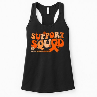 Support Squad Orange Ribbon Multiple Sclerosis Awareness Ms Womens Tank Top