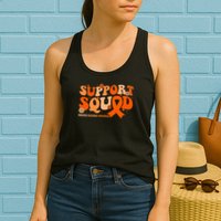 Support Squad Orange Ribbon Multiple Sclerosis Awareness Ms Womens Tank Top