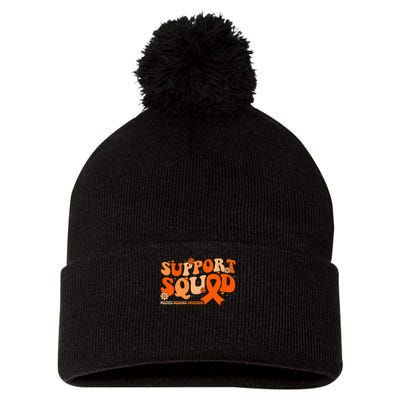 Support Squad Orange Ribbon Multiple Sclerosis Awareness Ms Pom Pom 12in Knit Beanie